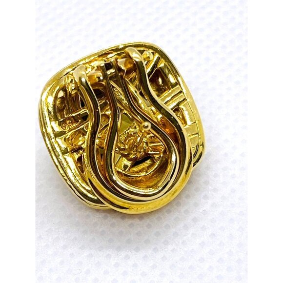 David Yurman Albion Earrings 18KT Yellow Gold 750 Citrine Omega Backs. - Picture 4 of 11